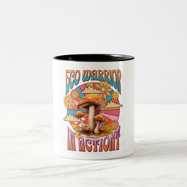 Caneca De Café Em Dois Tons Eco Warrior Em Ação (Centro)