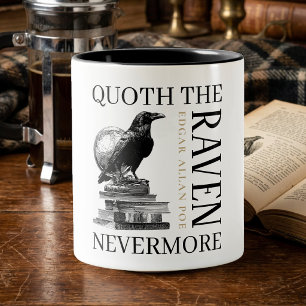 Caneca De Café Em Dois Tons Edgar Allan Poe Quoth The Raven
