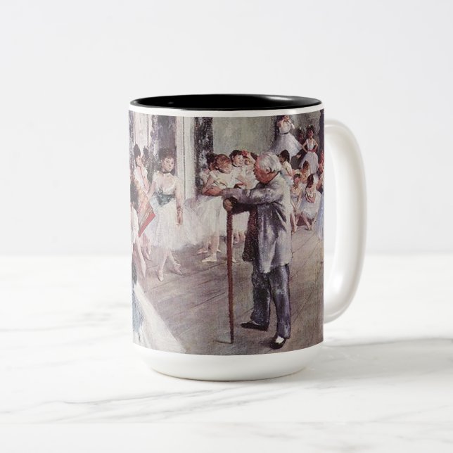 Caneca De Café Em Dois Tons Edgar Degas Classe de Dança (Frente Esquerda)