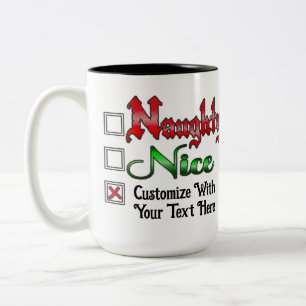Caneca De Café Em Dois Tons Edição Branca de Texto Personalizado Malvado ou Bo