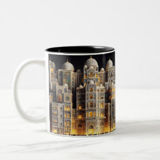 Caneca De Café Em Dois Tons Edifício Artístico