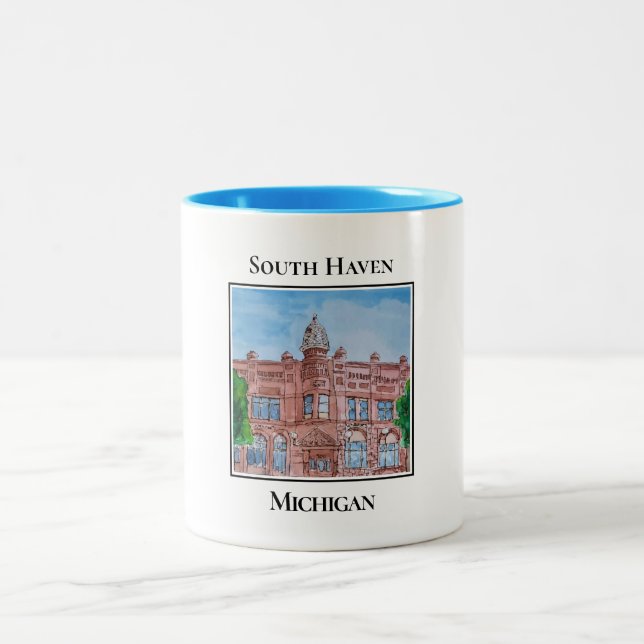 Caneca De Café Em Dois Tons Edifício Clementine, Haven Michigan (Centro)