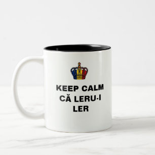 Caneca De Café Em Dois Tons editável MANTENHA A CALMA pois LERU-I LER
