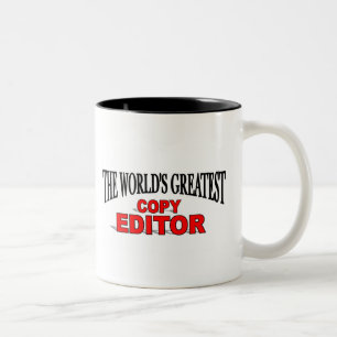 Caneca De Café Em Dois Tons Editor de cópia do mundo o grande