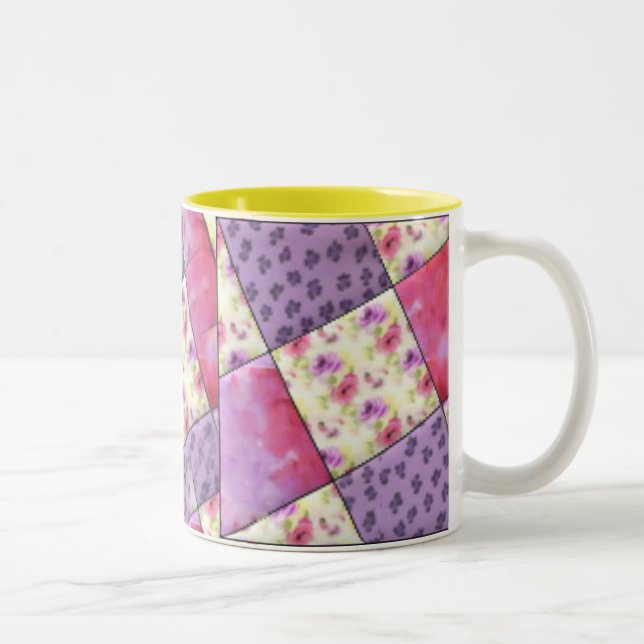 Caneca De Café Em Dois Tons Edredão floral roxa do KRW (Direita)