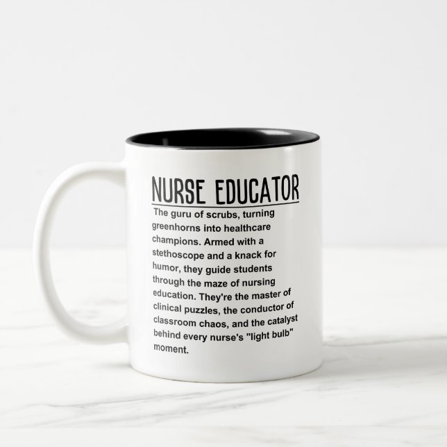 Caneca De Café Em Dois Tons Educador de enfermeiras (Esquerda)