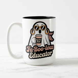 Caneca De Café Em Dois Tons Educador Fa-Boo-lous Fantasma Professor Combustíve