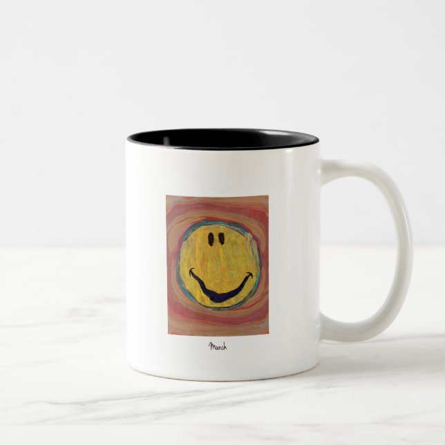 Caneca De Café Em Dois Tons edvard munch cara mug feliz (Direita)