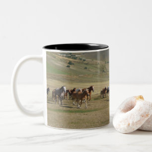 Caneca De Café Em Dois Tons Efetivo de Cavalos