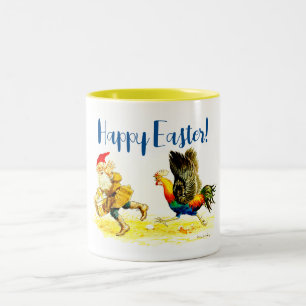 Caneca De Café Em Dois Tons Egg Theif Vintage Funny Jenny Nyström Páscoa