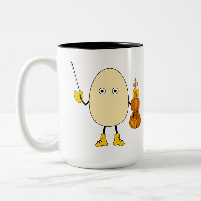 Caneca De Café Em Dois Tons Egghead Violinist (Esquerda)