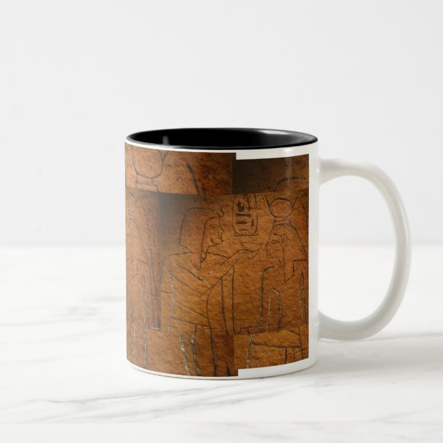 Caneca De Café Em Dois Tons Egípcia Hieroglifics Mug (Direita)