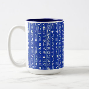 Caneca De Café Em Dois Tons Egípcios Hieroglifos Coffee Mug