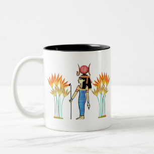 Caneca De Café Em Dois Tons Egito: Deusa Hathor do amor à arte egípcia