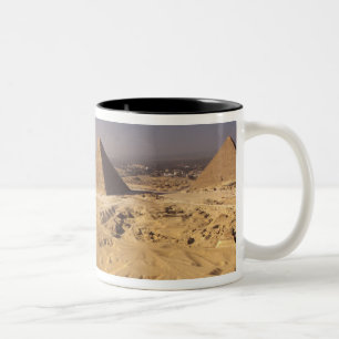 Caneca De Café Em Dois Tons Egito, Pirâmides em Gizé, Khafre, Quéops, Miquerin