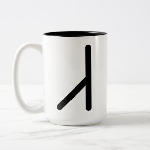 Caneca De Café Em Dois Tons EHWAZ runa nórdica (Cavalo, Parceria, Movimento)