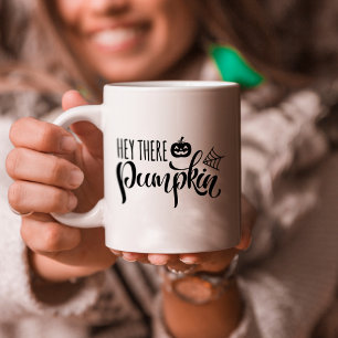 Caneca De Café Em Dois Tons Ei Abóbora Halloween Preto