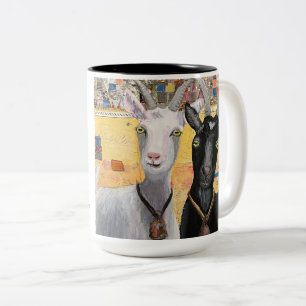 Caneca De Café Em Dois Tons Ei, Wassup Goat Mug - cabras engraçadas com cada c