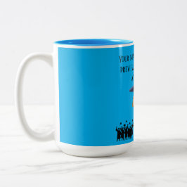 Caneca De Café Em Dois Tons Einstein's graduation motto azure
