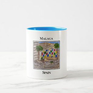 Caneca De Café Em Dois Tons El Cubo, no porto de Málaga, Espanha