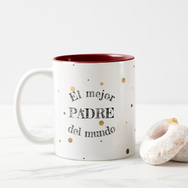 Caneca De Café Em Dois Tons El mejor PADRE del mundo - Mugs (Com Donut)