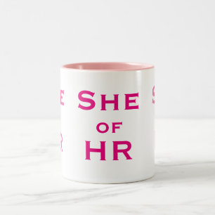 Caneca De Café Em Dois Tons Ela é do RH Engraçada Mulher de Recursos Humanos