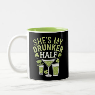 Caneca De Café Em Dois Tons Ela é Minha Metade Mais Bêbada Casal Combinado St