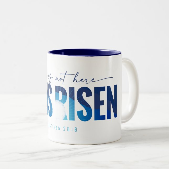 Caneca De Café Em Dois Tons Ele É Risen Coffee Mug (Frente Esquerda)