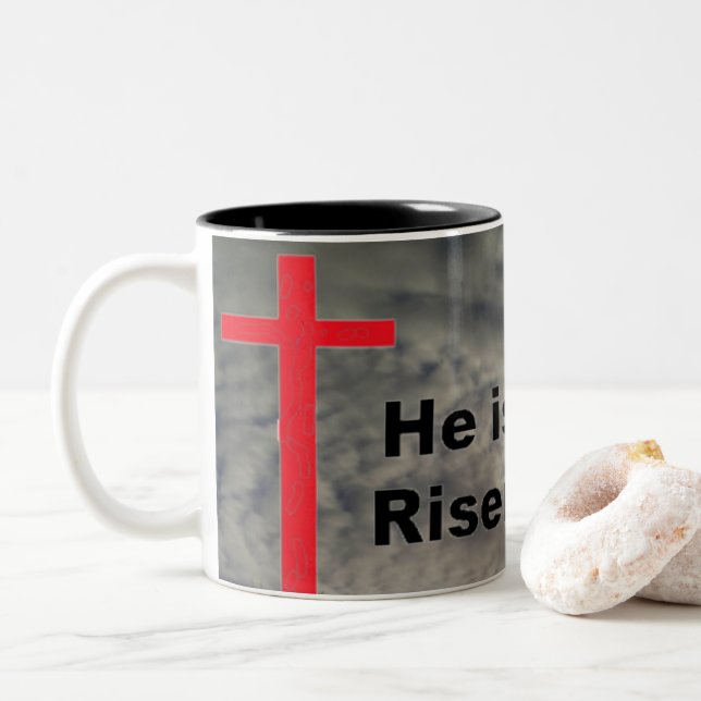 Caneca De Café Em Dois Tons Ele é Risen Mug (Com Donut)