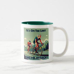 Caneca De Café Em Dois Tons Ele Está No Limite de Tempo Para Atacar Ciclismo F
