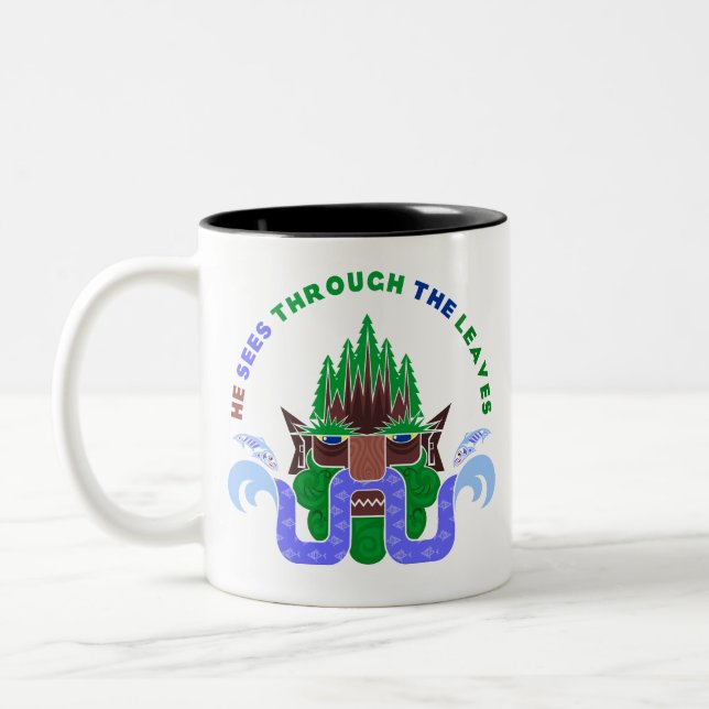 Caneca De Café Em Dois Tons Ele vê através das folhas (Esquerda)