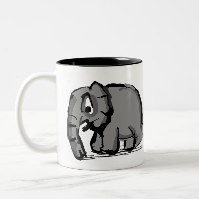 Caneca De Café Em Dois Tons Elefante (Esquerda)