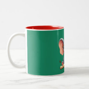 Caneca De Café Em Dois Tons Elefante Bebê Sábio