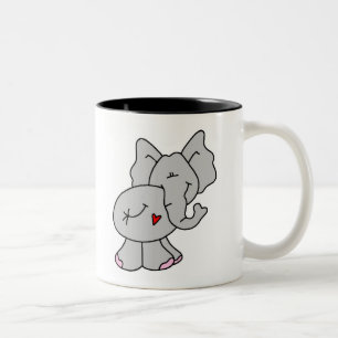 Caneca De Café Em Dois Tons Elefante cinzento bonito