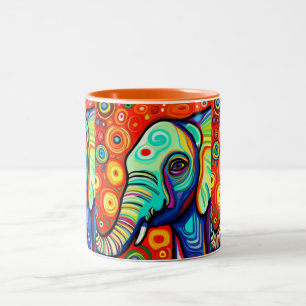 Caneca De Café Em Dois Tons Elefante excêntrico