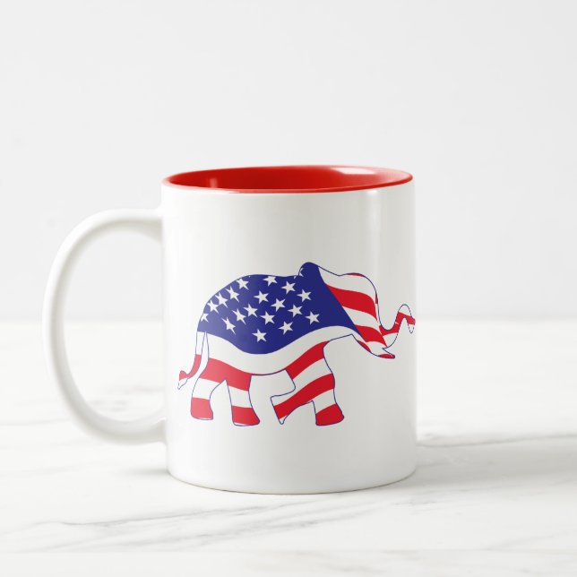 Caneca De Café Em Dois Tons Elefante-FLAG (Esquerda)