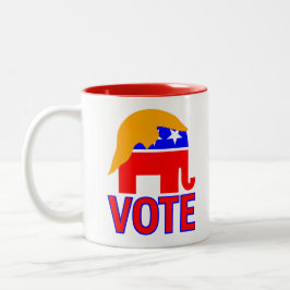 Caneca De Café Em Dois Tons elefante republicano de 2020