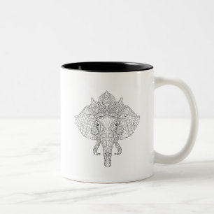 Caneca De Café Em Dois Tons Elefante Zendoodle principal