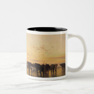 Caneca De Café Em Dois Tons Elefantes africanos