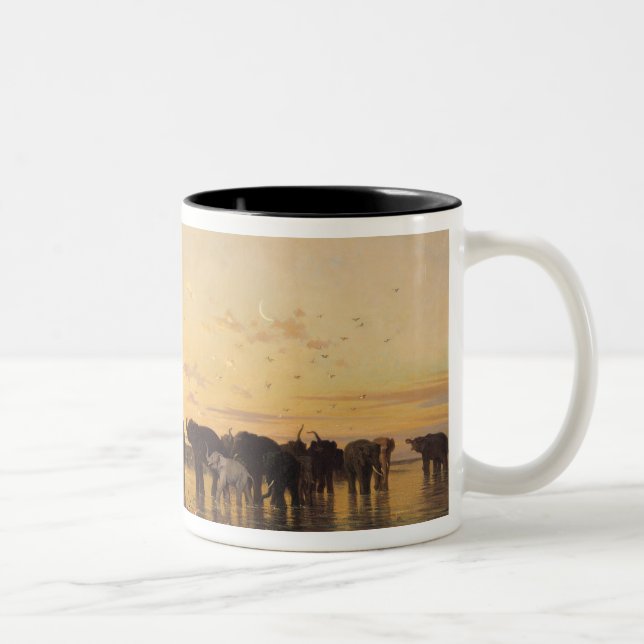 Caneca De Café Em Dois Tons Elefantes africanos (Direita)
