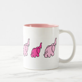 Caneca De Café Em Dois Tons Elefantes cor-de-rosa