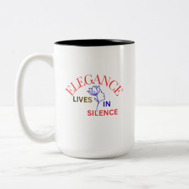 Caneca De Café Em Dois Tons Elegance Lives in Silence Minimalist Typography