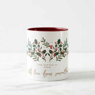 Caneca De Café Em Dois Tons Elegância Clássica Encantadora Natal Feriado