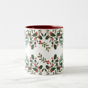 Caneca De Café Em Dois Tons Elegância Clássica Encantadora Natal Férias