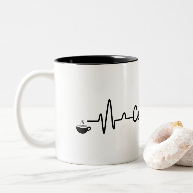 Caneca De Café Em Dois Tons Elegância diária: Mug de café personalizado (Com Donut)