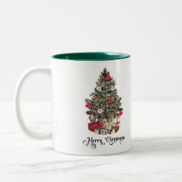 Caneca De Café Em Dois Tons Elegant Christmas Tree Holiday