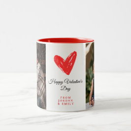 Caneca De Café Em Dois Tons Elegant Heart Happy Valentine's Day Photo
