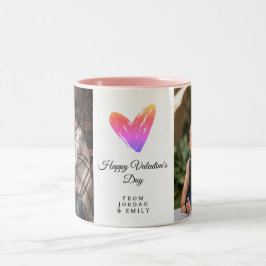 Caneca De Café Em Dois Tons Elegant Heart Happy Valentine's Day Photo