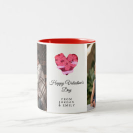 Caneca De Café Em Dois Tons Elegant Heart Happy Valentine's Day Photo