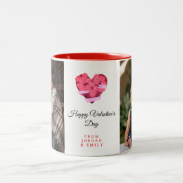 Caneca De Café Em Dois Tons Elegant Heart Happy Valentine's Day Photo